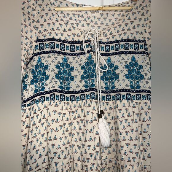 ENTRO Bohemian Boho Tassel Tunic Dress Size Small EUC - Picture 3 of 7